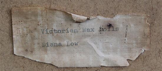 Diana Low (1911-1975) Victorian wax dolls, 14.25 x 12in.